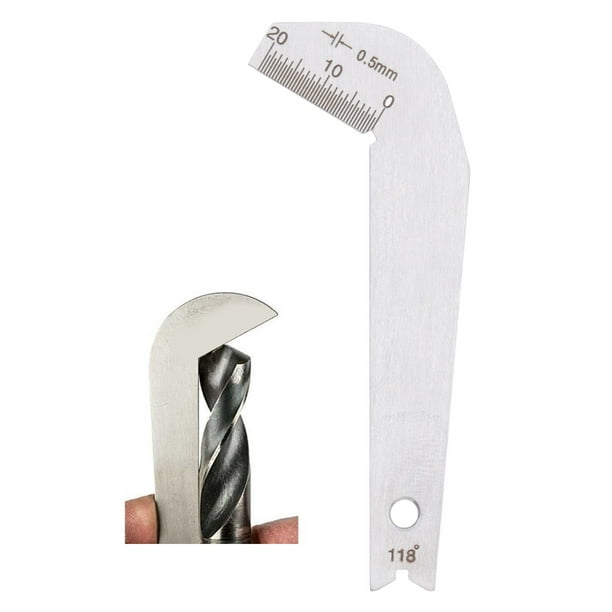 Medidor De Brocas, Duradero Multifuncional Rango De Medición De 0-20 Mm Herramienta De Afilado De Taladro De ángulo Eficiente Compacta Para Taller