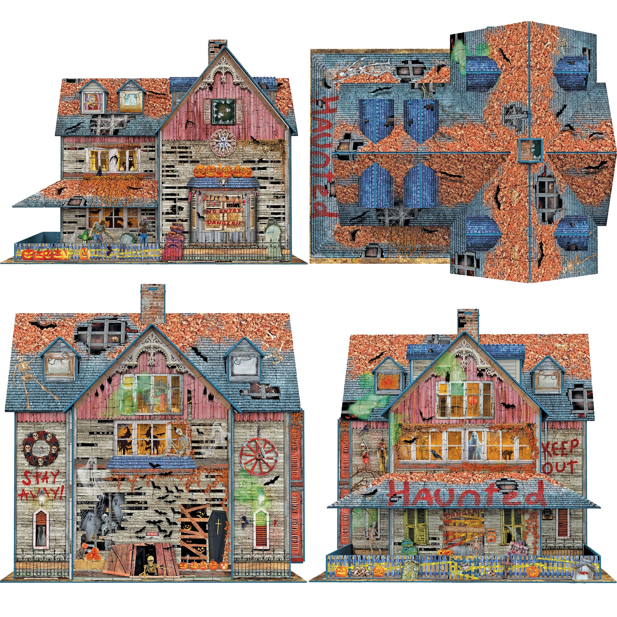 Eurographics: 3D Puzzle: Haunted House - 1100 Pieces - Halloween Adult Jigsaw, 13.75 x 10.5 x 11" Assembled Size, High-Quality Recycled Materials