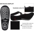 thumbnail image 4 of Yoga Socks For Women - 4 Pairs Pilates Socks Non-slip Grips Sock With Strap For Ballet, Barre, Home & Hospital, 4 of 5