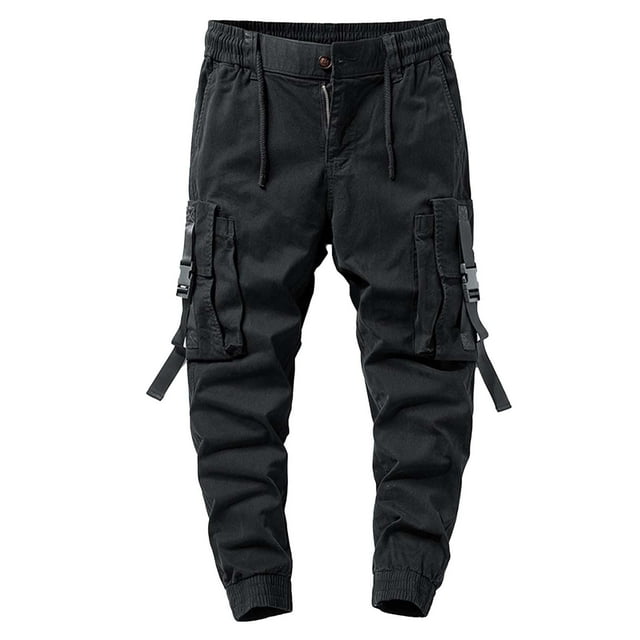 WEAIXIMIUNG Winter Overalls for Men Work Men Spring and Autumn Outdoor Bundle Feet Youth Leisure Solid Color Cargo Pants