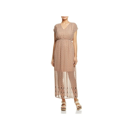 Vero Moda Womens Printed V Neck Maxi Dress