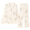 thumbnail image 5 of WHEANG Womens Pajama Sets 2 Piece Cute Patterned Fall Comfy Soft Pj Set With Pockets Long Sleeve Button Up Collar Tops And Pants Pajamas for Women Set Size M Multicolor, 5 of 5