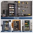 thumbnail image 4 of Fesbos Metal Storage Cabinet, 73" H Tall Steel Tool Cabinets with Wheels Lockable Doors and Adjustable Shelve, Black Gray Garage Cabinet for Home,Kitchen, Office, 4 of 10
