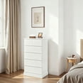 thumbnail image 2 of Dressers 6 Drawers Dresser for Bedroom, Tall Dresser for Bedroom, Modern Chest of Drawers with Concealed Handles, Vertical Wood Storage Cabinet for Bedroom, Living Room, Entryway, White,Chests Of Dra, 2 of 11