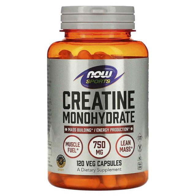 NOW FOODS: CREATINE MONOHYDRATE 750 MG, 120 Cápsulas