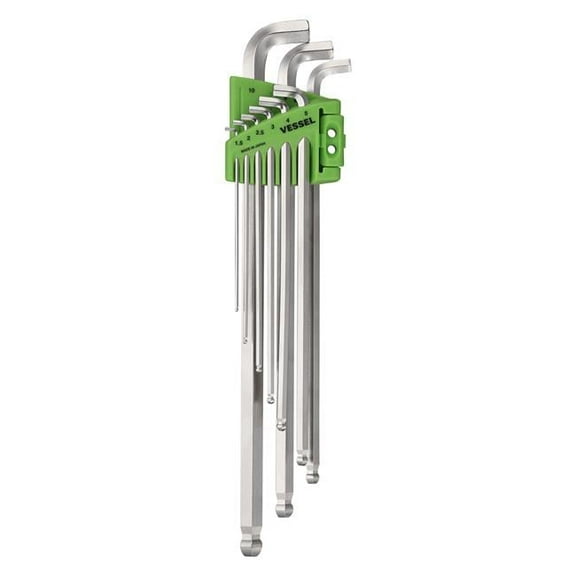 Ball Point Hex L-Key Long Type Wrench Stubby - 9 Piece
