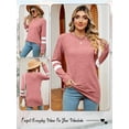 thumbnail image 7 of Hibeli Women Striped Colorblock Long Sleeve Crew Neck Lightweight Sweatshirt, 7 of 7