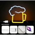 thumbnail image 3 of Letreros de neón para cerveza, letreros de neón, luces LED de neón con batería y USB, letreros de neón para barra, letreros LED amarillos y blancos, decoración para pared de habitación, letreros de, 3 of 5