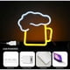 thumbnail image 3 of Letreros de neón para cerveza, letreros de neón, luces LED de neón con batería y USB, letreros de neón para barra, letreros LED amarillos y blancos, decoración para pared de habitación, letreros de, 3 of 5