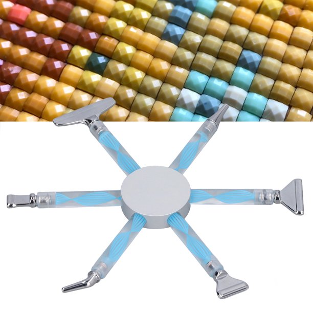 Juego De Bolígrafos Para Pintar Diamantes Con 6 Uds. De Puntas De Metal, Herramienta De Pintura De Diamantes 5D De Múltiples Puntos, Color Azul