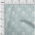 thumbnail image 1 of oneOone Cotton Cambric Dusty Teal Blue Fabric Floral Mandala Artistic Craft Projects Decor Fabric Printed By The Yard 56 Inch Wide, 1 of 4