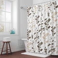 thumbnail image 6 of Farm Brown Khaki Leaves Shower Curtain for Bathroom Decor, Country Style Plant Leaf Flowers Waterproof Fabric Shower Curtain, 72"x84" Set with 12 Hooks, 6 of 9