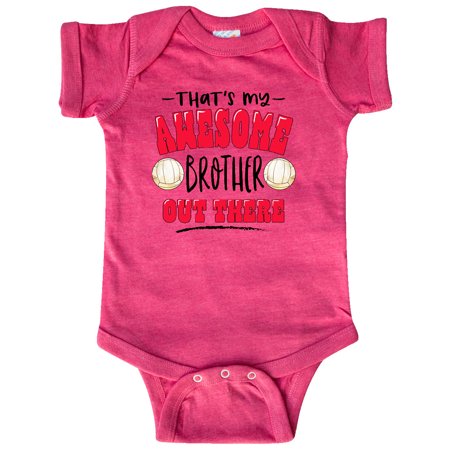 

Inktastic That s My Awesome Brother Out There with Volleyballs Gift Baby Boy or Baby Girl Bodysuit