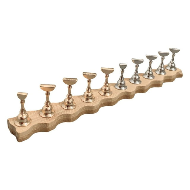1 Set Nail Holder Strong Magnet Alloy Chess High Adsorption Power Minimalist Style Nail Display Stand False Nails Showing Shelf W