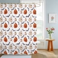 thumbnail image 4 of Shower Curtains for Bathroom, Halloween Waterproof Fabric Shower Curtain, Fall Pumpkins Halloween Funny Bat White Decorative Bathroom Curtain for Bathtub, 72"x78", No Hooks Included, 4 of 9