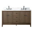 thumbnail image 4 of Vanity Art 60" Bathroom Vanity with Sinks and Engineered Marble Top, Freestanding Storage Cabinet with 2 Drawers, 2 Shelves and 1 Flip Down Tray, 4 of 8