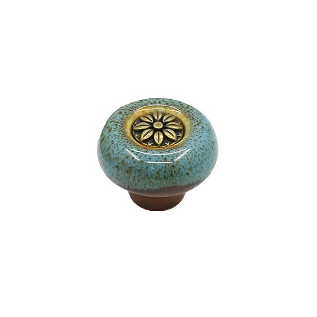 Vintage Cabinet Knobs Flower Carving Anti-rust Home Improvement Leopard Round Cabinet Handle for Wardrobe JIKAIX