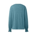 thumbnail image 4 of Women's Long Sleeve Pleated Crew Neck Blouse - 82% Polyester Business Casual Top, 2024 Trendy - S-XXL Sizes, 4 of 7