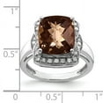 thumbnail image 2 of Primal Silver Sterling Silver Rhodium Diamond and Checker-Cut Smoky Quartz Ring, 2 of 4