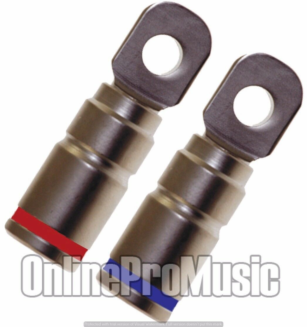Absolute CRT100 Pair 1/0 Gauge Chrome Set Screw Ring Terminals(CRT100R,CRT100B)