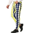 thumbnail image 5 of INSPIRE CHIC Men's Casual Geometric Printed Color Block Flat Front Dress Pants 32 Black Yellow, 5 of 7