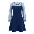 thumbnail image 4 of Gvdentm Girls Contrast Mesh Long Sleeve High Waist A Line Easter Dress Size 5-16 Years(Navy,5-6 Years), 4 of 4