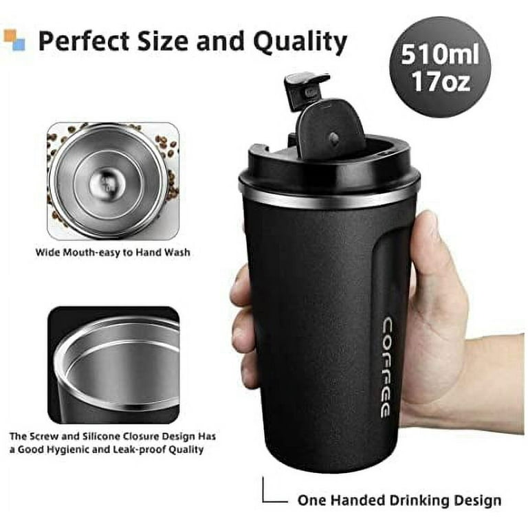 LEIDFOR Coffee Thermos with Cup Lid, Double Wall Vacuum Insulated Coffee  Travel Mug, Stainless Steel Leak Proof Thermal Bottle Keep Hot and Cold