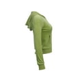 thumbnail image 6 of Douhoow Women Solid Color Hooded Jacket Spring V Neck Crop Coat, 6 of 8