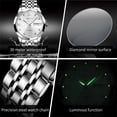 thumbnail image 3 of OLEVS Automatic Watches for Men Self Winding Mechanical Luxury Dress Stainless Steel Two Tone Strap Diamond Waterproof Luminous Date Mens Wrist Watches Reloj Para Hombre Black/Blue/Gold/White, 3 of 13