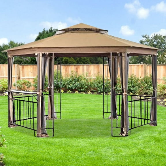 Garden Winds Replacement Canopy Top for Sunjoy Hexagon Gazebo - Riplock 350