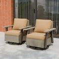 thumbnail image 3 of COOS BAY Rustic Hideaway 2 PCS Outdoor Swivel Rocker, Patio Wicker Rocking Chair for Patio, Outdoor Balcony, Beige/Tan, 3 of 10