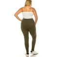 thumbnail image 5 of Women's Plus Size Microfiber Full Solid Length Leggings Pack of 2, 5 of 5
