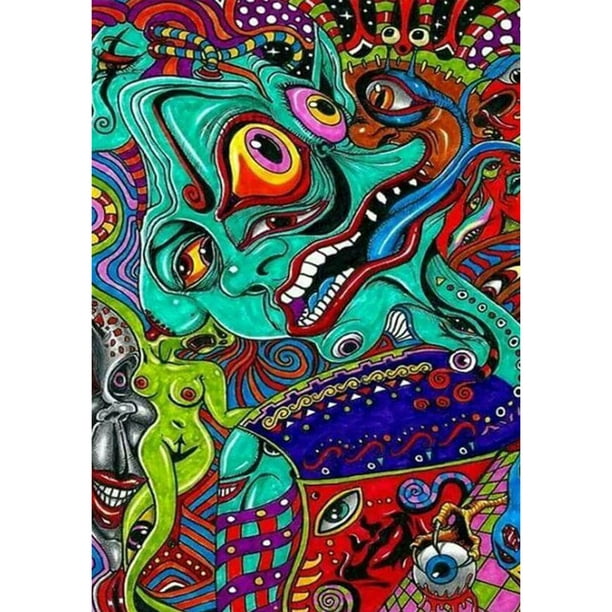 Taladro diamante pintura (DE3003) 5D DIY cara abstracta completa punto de cruz bordado 40x50cm Hugtrwg Para estrenar