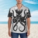 thumbnail image 2 of Balery Abstract Ink Octopus Camisas hawaianas de manga corta para hombre, camisas playeras de corte holgado, camisas de vacaciones con botones,Large, 2 of 7