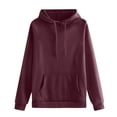 thumbnail image 4 of SNKSDGM Women Oversized Hoodie, Solid Drawstring Hooded Sweatshirt, Soft Long Sleeve Sweat Jacket with Pocket for Fall Winter RD3 XXL, 4 of 4