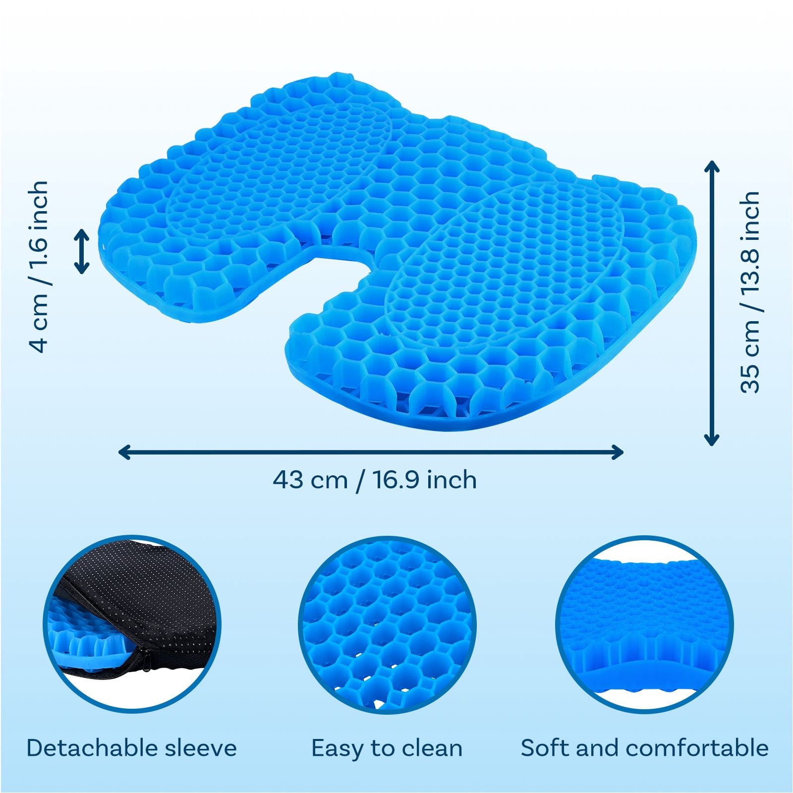MMOBIEL Anti-Slip Gel Kayak Seat Cushion U-Shaped Waterproof Portable Pressure Relief 1-Pack