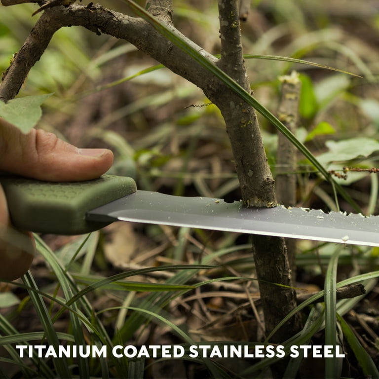 Swiss Tech Machete 18-inch Sawtooth with Titanium-Coated Stainless