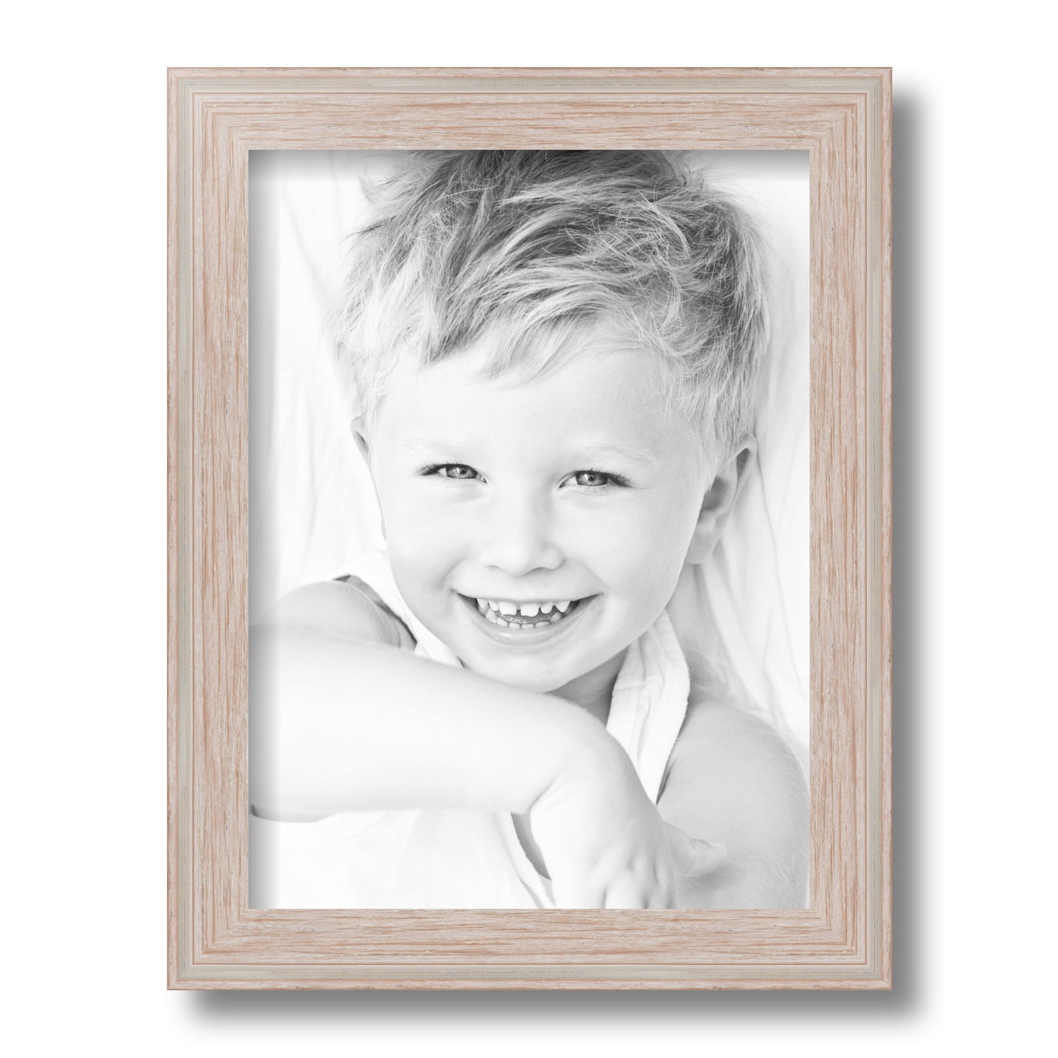 ArtToFrames 0.825" Custom Poster Frame White Clear Stain on Wood 4113 Large 