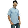 thumbnail image 2 of Atasi Men's Mandarin Collar Cotton Short Kurta Casual Ethnic Shirt-X-Large, 2 of 9