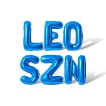 Letter Balloons - LEO SZN 16" Inch Alphabet Letters Foil Mylar Balloon Birthday Party Banner (Blue)