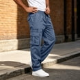thumbnail image 5 of Maplenight Mens Straight Leg Cargo Pants Drawstring Elastic Waist Hiking Pants Outdoor Casual Work Trousers with Multi Pockets, 5 of 7