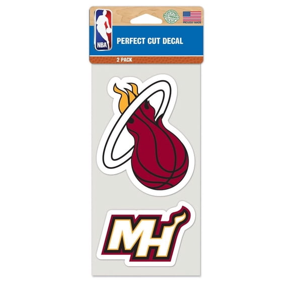 Wincraft Nba Miami Heat Calcomanía De Corte Perfecto (Juego De 2) 4 "X 4"