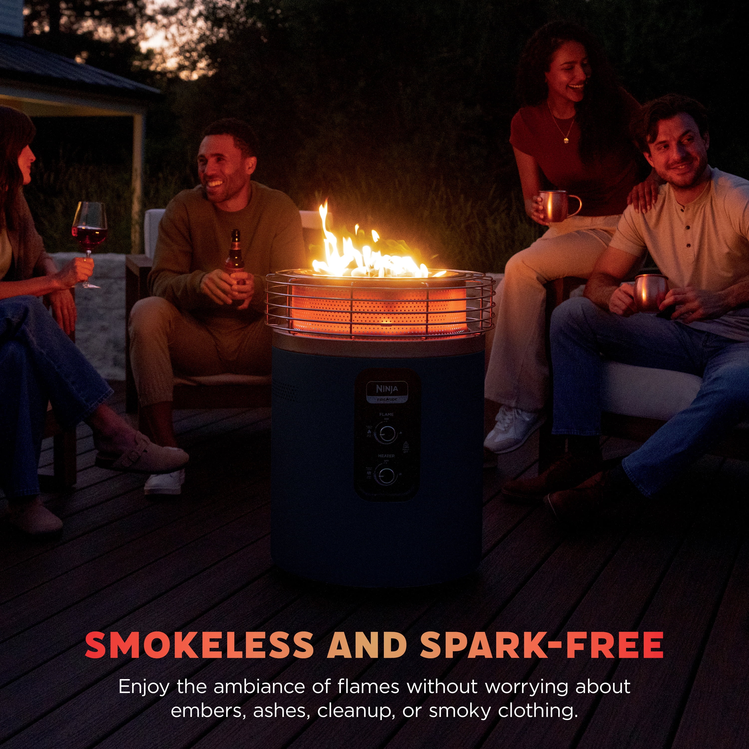 Ninja Fireside360 Outdoor Heater & Fire Pit, Cyberspace Gray