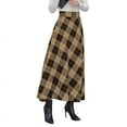 thumbnail image 5 of Celmia Women Casual Loose High Waist Plaid Print A-Line Skirts, 5 of 5