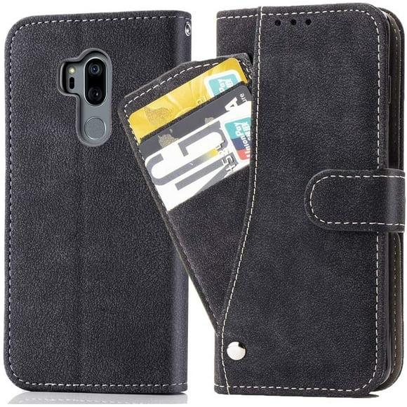 Asuwish LG G7/LG G7 ThinQ Wallet Case,Luxury Leather Phone Cases with Credit Card Holder Slot Stand Kickstand Book