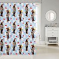 thumbnail image 2 of Manfei Retro Dachshund Shower Curtain 72Wx84L, Standing Puppy Bathroom Shower Curtain, Blue, 2 of 5