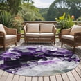 thumbnail image 4 of Round Rug 5Ft Washable Non-Slip, Purple Black Geometric Circle Area Rugs for Living Room Bedroom, Modern Abstract Crystals Artwork Indoor Floor Mats Carpet Runner for Home Decor Aesthetic, 4 of 8