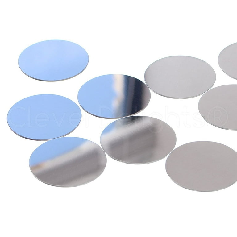 10 Pack - CleverDelights 2 Round Aluminum Stamping Blanks - Shiny Anodized  Finish - 18 Gauge (.039) 