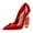 Red Patent Leather, variant on FSJ Women Fashion Crystal Thick High Heel with Rhinestones Slip On Pointed Toe Studded Rivets Pumps Bridal Party Wedding Dress Shoes Size 8 Orange