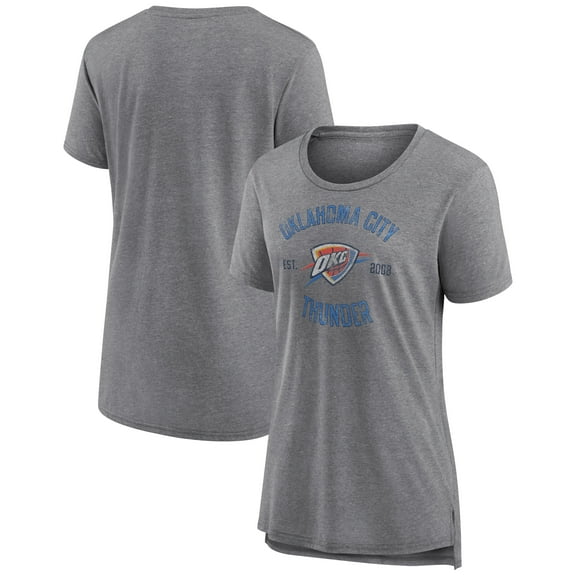 Women's Heather Gray Oklahoma City Thunder Heritage Tri-Blend T-Shirt